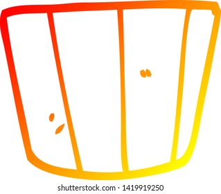 dibujo de línea de gradiente cálido de una olla de dibujos animados