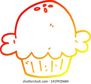 warm gradient line drawing of a cartoon pie