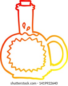 warm gradient line drawing of a cartoon maple syrup