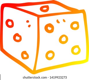 warm gradient line drawing of a cartoon classic dice