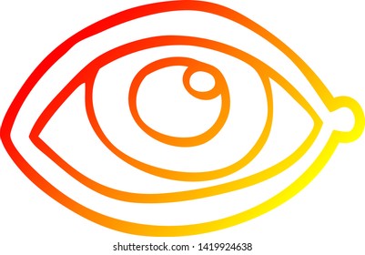 warm gradient line drawing of a cartoon human eye