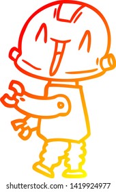 warm gradient line drawing of a cartoon robot