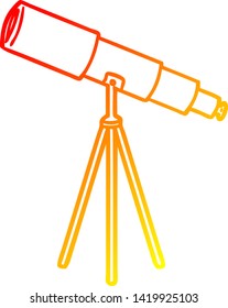 Zeichnung eines Cartoon-Teleskops mit warmem Farbverlauf