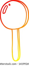 warm gradient line drawing of a cartoon lollipop