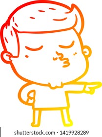 dibujo de línea de gradiente cálido de un tipo de modelo de dibujos animados puliendo