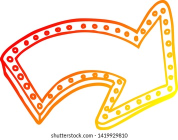 warm gradient line drawing of a cartoon lit up sign
