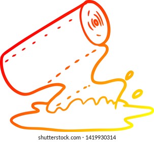 warm gradient line drawing of a cartoon kitchen towel soaking up spill