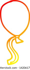 warm gradient line drawing of a cartoon ballon with string