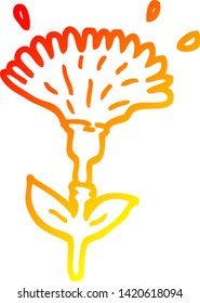 dibujo de línea de degradado cálido de una apertura de diente de dibujos animados