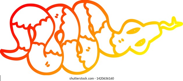 warm gradient line drawing of a cartoon poisonous snake