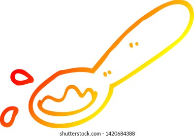 dibujo de línea de gradiente cálido de un nivel de caricatura de comida