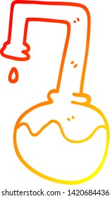 warm gradient line drawing of a cartoon science experiment