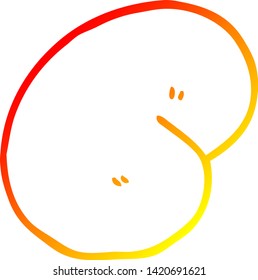 dibujo de línea de degradado cálido de un frijol mágico de dibujos animados