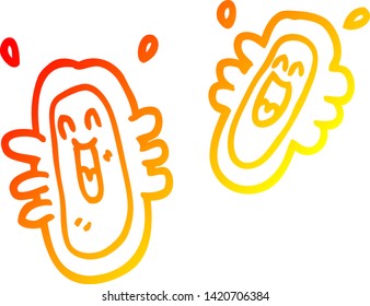 warm gradient line drawing of a cartoon blood cells