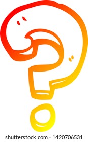 warm gradient line drawing of a cartoon question mark
