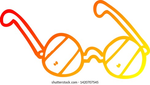 dibujo de líneas de gradiente cálido de un espectáculo de vidrio de dibujos animados