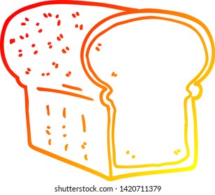 dibujo de línea de gradiente cálido de una hogaza de pan