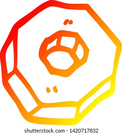 dibujo de línea de degradado cálido de una tuerca de dibujo