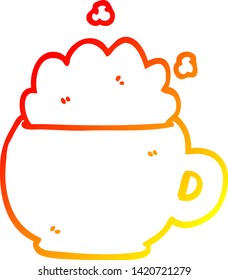 dibujo de línea de degradado cálido de una fracción de dibujos animados