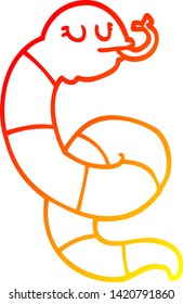 warm gradient line drawing of a cartoon poisonous snake