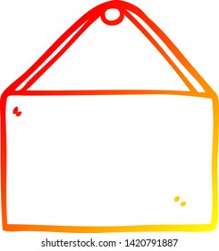 warm gradient line drawing of a cartoon blank sign