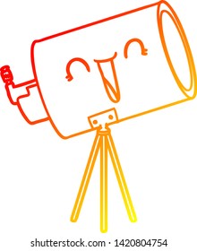 Zeichnung eines Cartoon-Teleskops mit Gesichtszeichnung