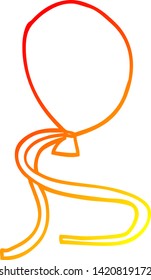 warm gradient line drawing of a cartoon ballon with string