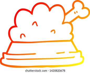 warm gradient line drawing of a cartoon pet food