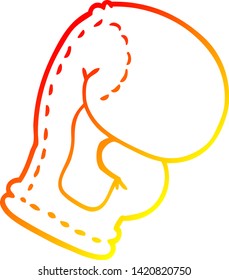 warm gradient line drawing of a cartoon boxing glove