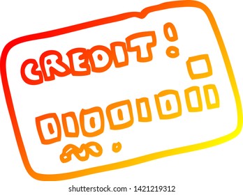 warm gradient line drawing of a cartoon credit card