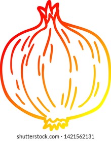 warm gradient line drawing of a cartoon onion
