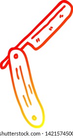 dibujo de línea de gradiente cálido de una viñeta de afeitar estilo antiguo