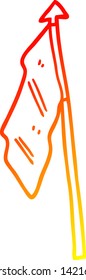 warm gradient line drawing of a cartoon white flag