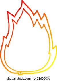 warm gradient line drawing of a cartoon fire