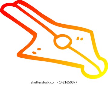 warm gradient line drawing of a cartoon fountain pen