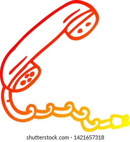 warm gradient line drawing of a cartoon telephone handset