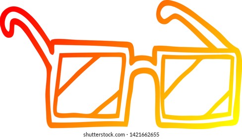 warm gradient line drawing of a cartoon square spectacles