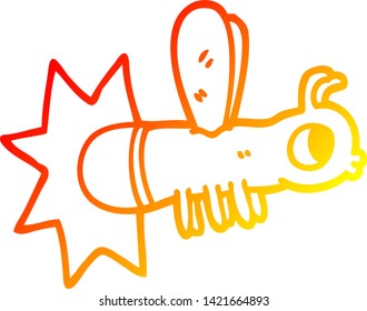 warm gradient line drawing of a cartoon glow bug