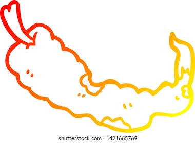 dibujo de línea de gradiente cálido de un chile de dibujos animados