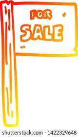 warm gradient line drawing of a cartoon sale sign