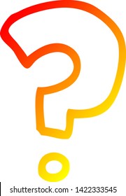 warm gradient line drawing of a cartoon question mark