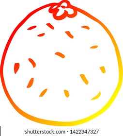 warm gradient line drawing of a cartoon citrus orange