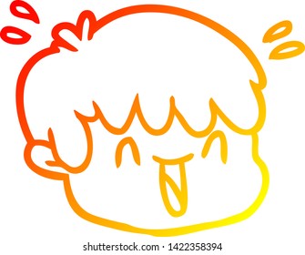 warm gradient line drawing of a cartoon male face