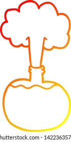 dibujo de líneas de degradado cálido de una serie de pociones de experimentos de dibujos animados