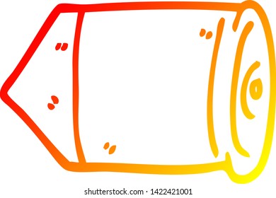 dibujo de línea de degradado cálido de una viñeta de dibujos animados