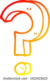 warm gradient line drawing of a cartoon question mark