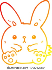 warm gradient line drawing of a cartoon rabbit