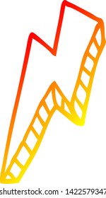warm gradient line drawing of a cartoon thunder bolt