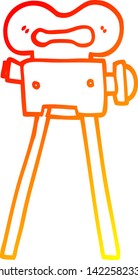 warm gradient line drawing of a cartoon film camera