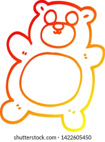 warme Farbverlauf-Linienzeichnung eines Teddybären